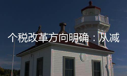 个税改革方向明确🧎🏻：从减税转向调节收入分配